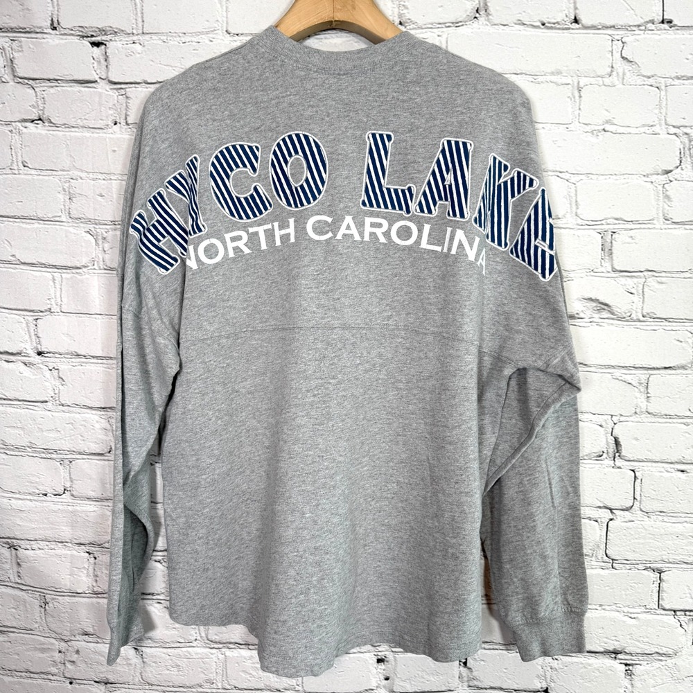 Spirit Jersey Hyco Lake North Carolina Long Sleeve Shirt‎ M Gray Crewneck